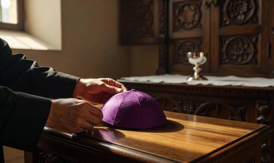 Can clergy wear a zucchetto hat of any color?