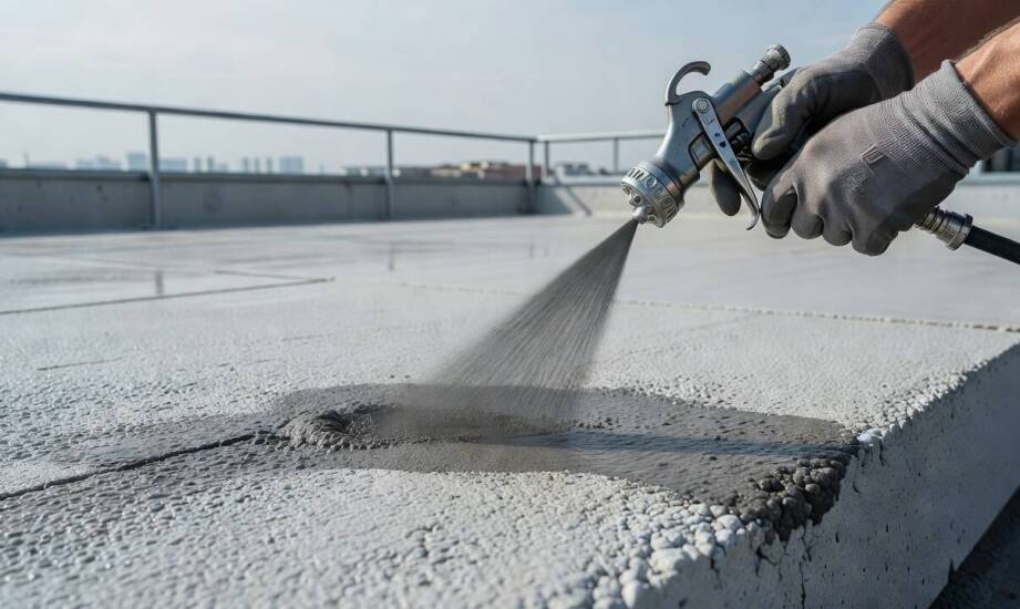 Dlaczego przyczepność natryskowej hydroizolacji zależy od jakości styrobetonu na dachu płaskim