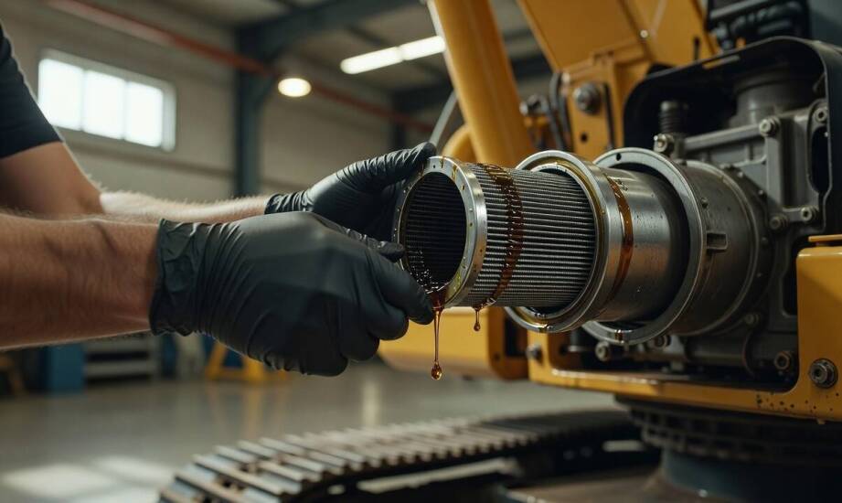 Jak ocenić stan wkładu w układzie hydraulicznym podczas przeglądu maszyny