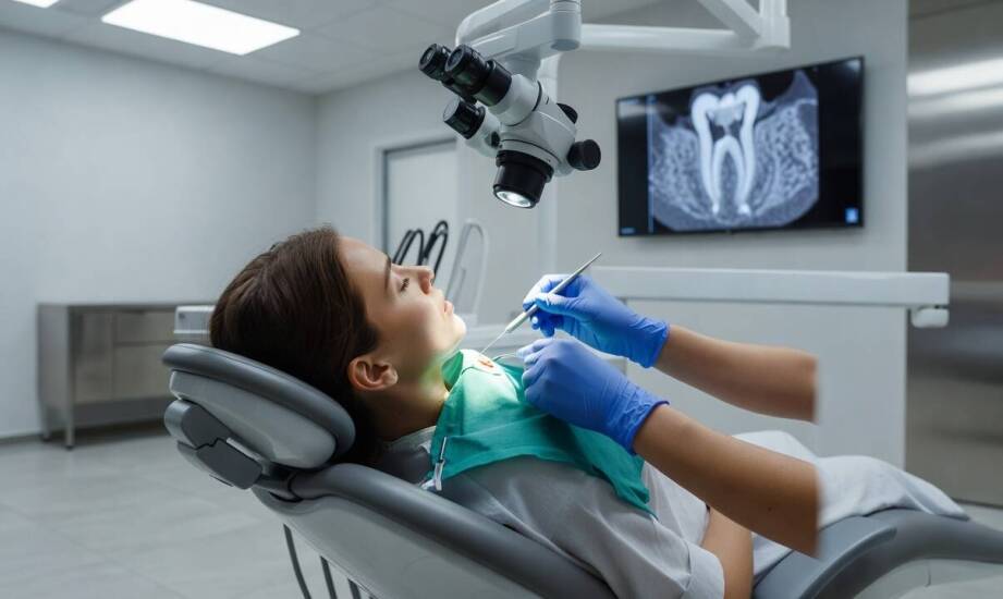 Jak wygląda wizyta endodontyczna, gdy mikroskop, koferdam i tomografia działają razem