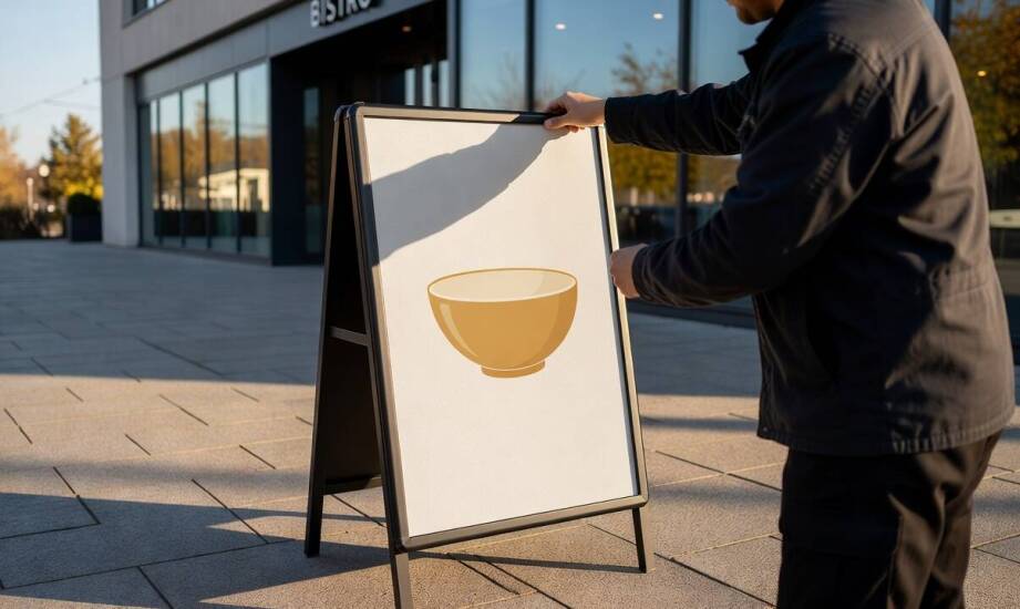 Kiedy potykacz z wymienną grafiką naprawdę ułatwia codzienną zmianę komunikatu