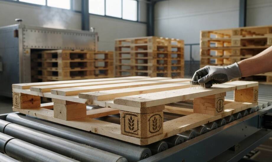 Von der Holztrocknung bis zum Pflanzenschutzzeichen – wie eine Exportpalette entsteht