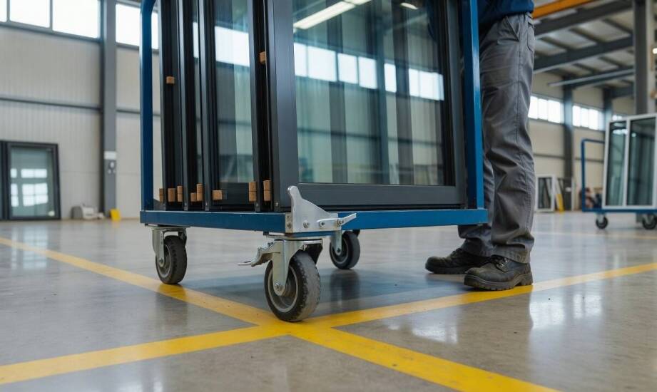 Jak mobilne wózki wpływają na rytm pracy przy obiegu szkła i gotowych okien