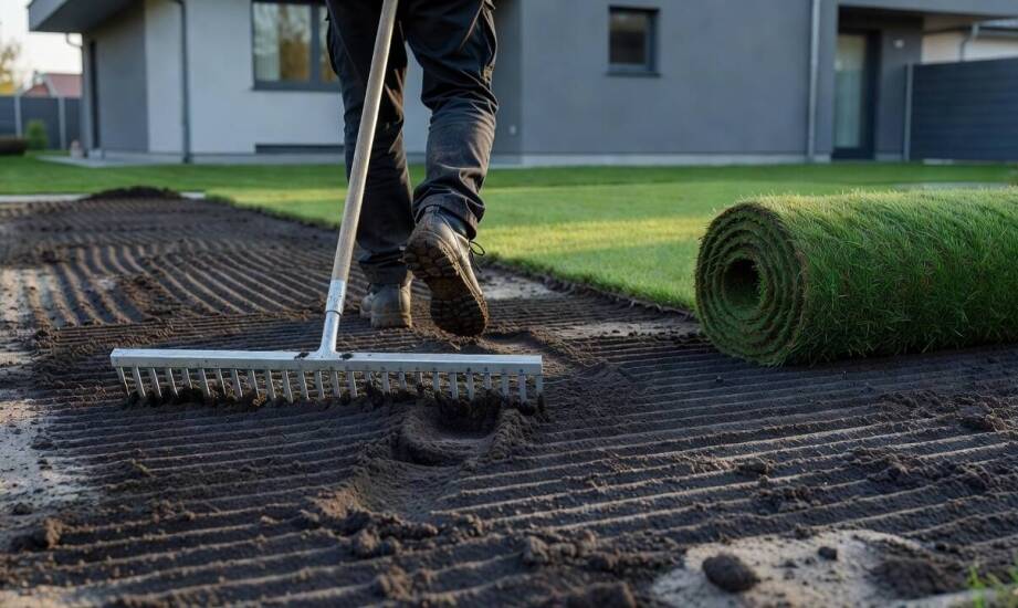 Jak przygotować podłoże pod darń rolowaną na działce z piaskiem, gliną i zastoinami wody
