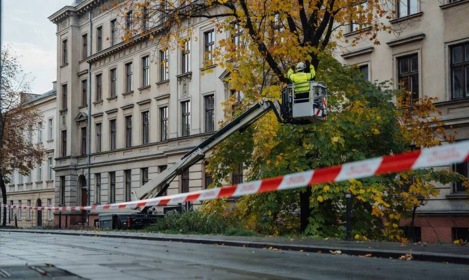 Jak wycinka drzewa przy chodniku zmienia organizację pracy z podnośnika