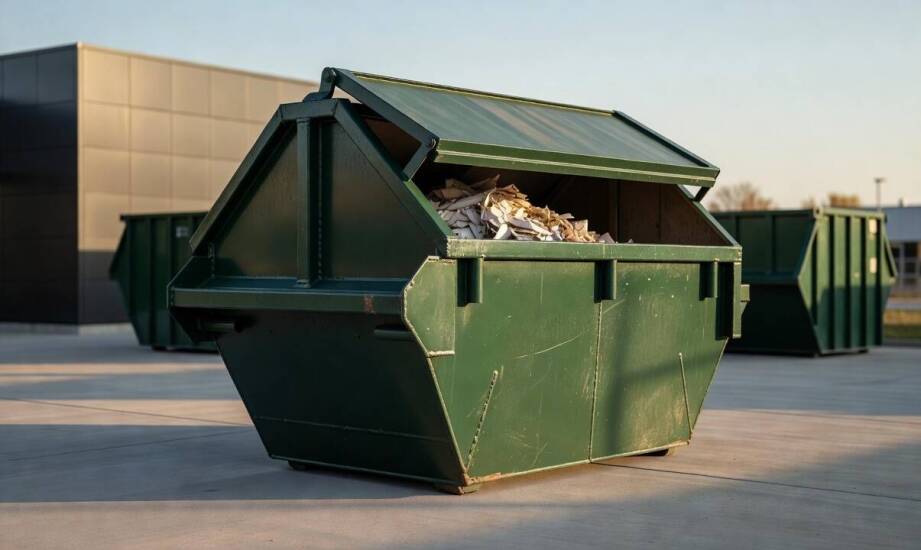 Wie eine Klappe am Container die Arbeitsorganisation bei staubigen und leichten Abfällen im Recycling verändert
