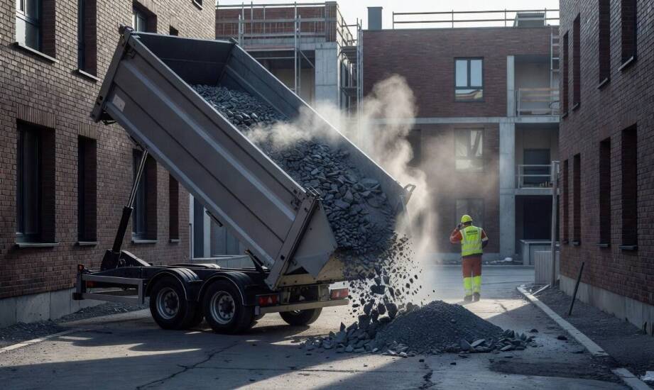 Wie ein Dreiseitenkipper die Entladung von Schüttgütern auf der Baustelle verändert