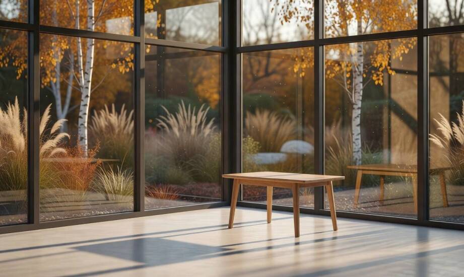 Wie ein gläserner Gartenpavillon Licht, Temperatur und die Wahrnehmung des Grundstücks beeinflusst