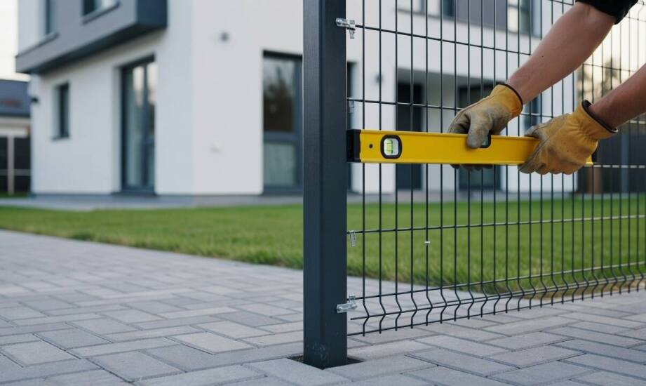 Jak przebiega montaż ogrodzenia panelowego na wielkopolskiej posesji z gotowym podjazdem