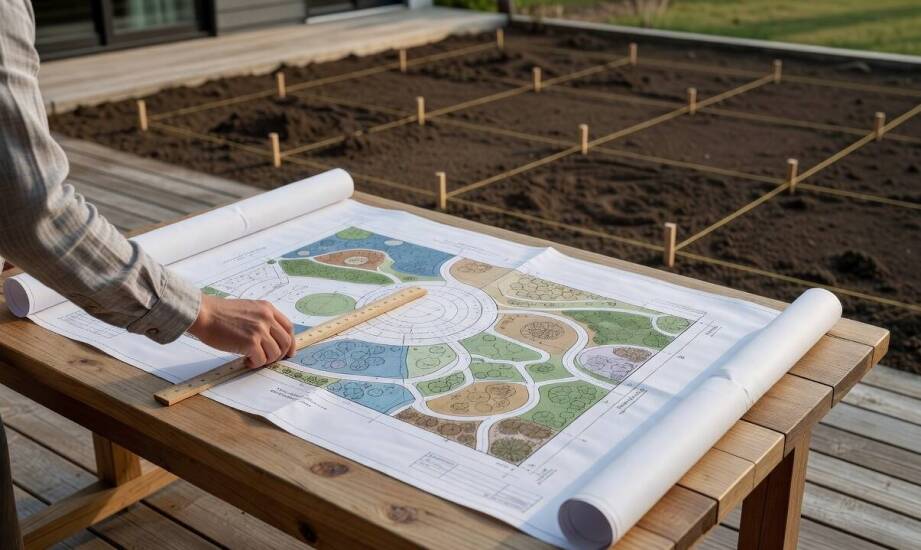 Jak wygląda dobry projekt ogrodu przy domu w okolicach Grójca: od oględzin działki do dokumentacji wykonawczej