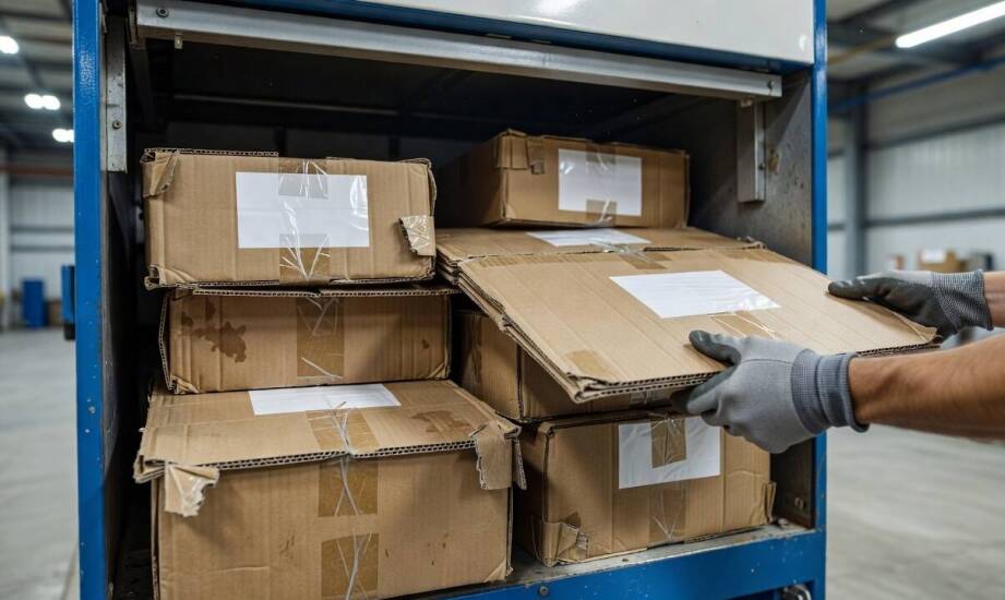 Jak kartony faliste, taśmy i wilgoć wpływają na pracę zgniatarki w magazynie