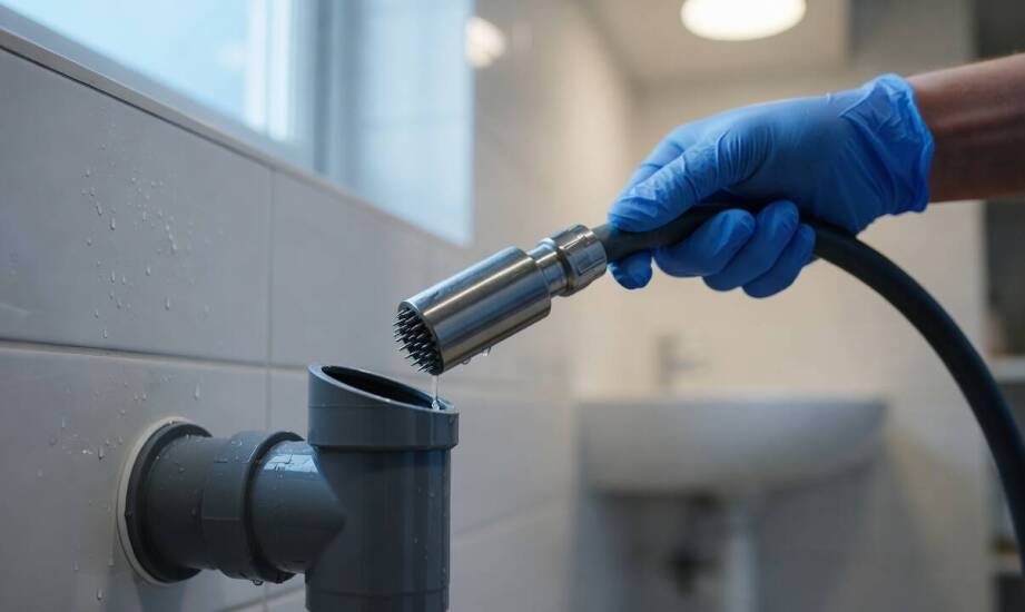 Jak dysza hydrodynamiczna odrywa osad od ścianek domowej kanalizacji