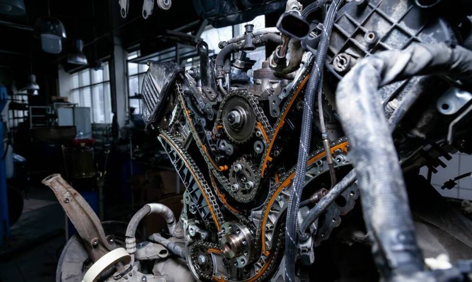 Jakie elementy układu napędowego współpracują z napinaczem łańcucha quad 150?