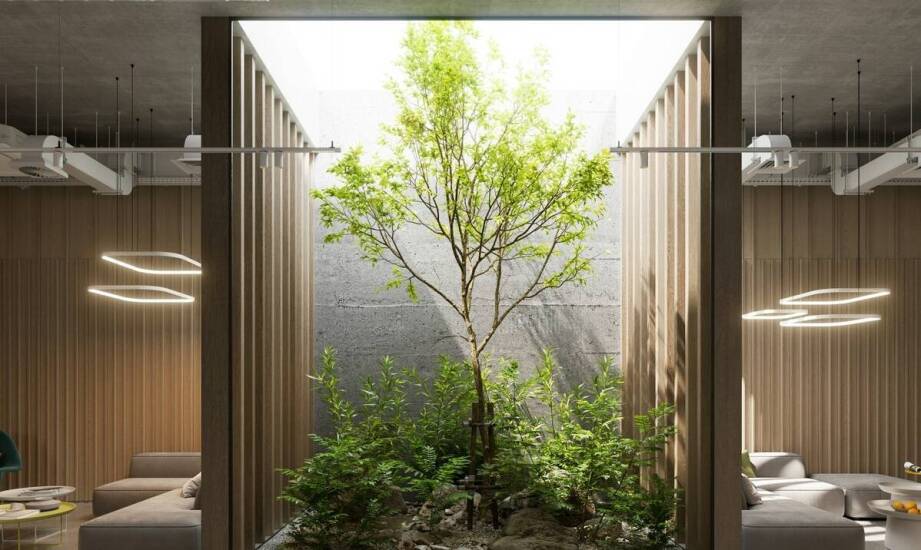 Trawertyn na ścianie w przestrzeniach biurowych – ponadczasowy wybór