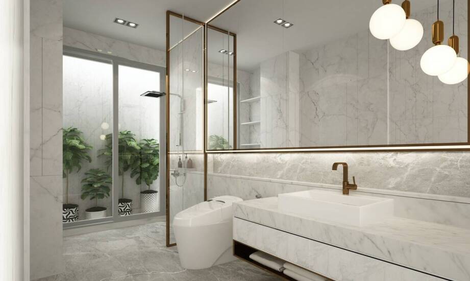 Jak zastosować białe płytki jodełka francuska w nowoczesnej łazience?