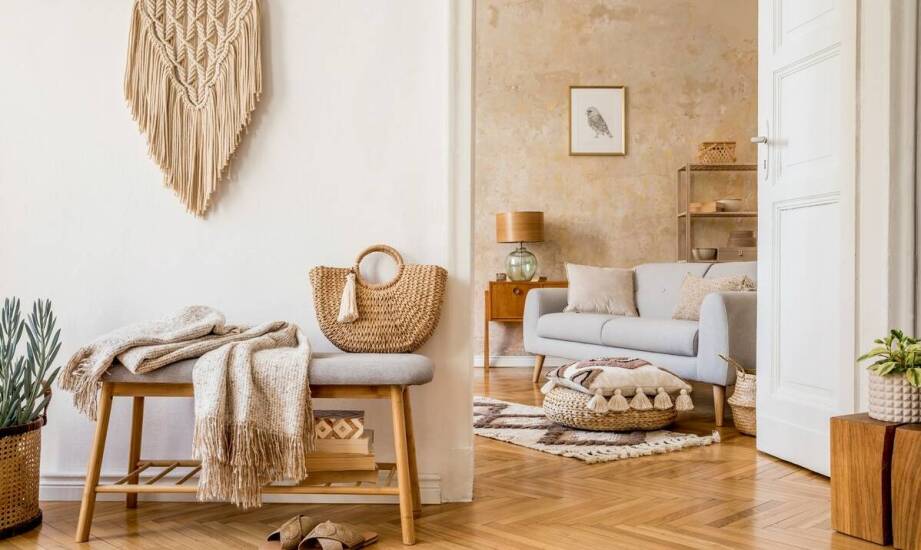 Dąb cappuccino molti jako podstawa do aranżacji wnętrz w stylu boho.