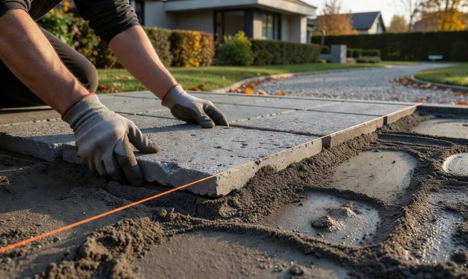 Jak przebiega układanie kostki brukowej od pierwszego rzędu do fugowania