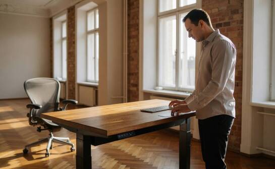 Jak przeplatać pozycję siedzącą i stojącą przy biurku podczas długiej pracy