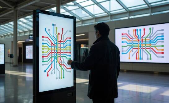 Jak infokioski współpracują z ekranami LED i LCD w retailu oraz transporcie publicznym