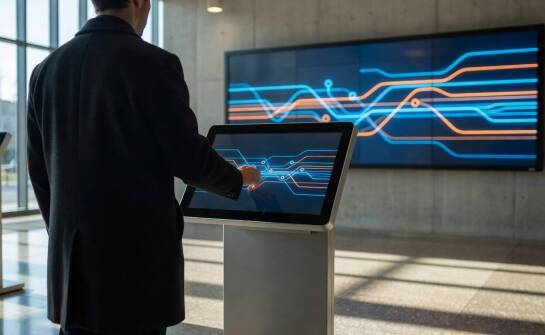 Jak kiosk multimedialny współpracuje z ekranami LED i centralnym zarządzaniem treścią