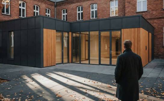 Jak architekt łączy moduły z istniejącą zabudową w szkołach, przychodniach i zapleczach budowy