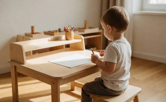 Jak biurko Montessori z dwoma poziomami wspiera samodzielną naukę i zabawę malucha