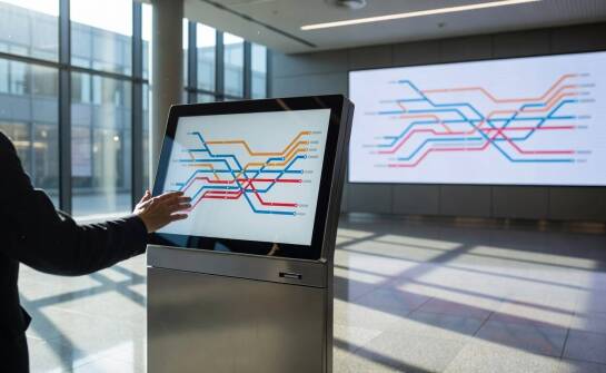 Jak kiosk informacyjny współpracuje z ekranami LED i centralnym zarządzaniem treścią