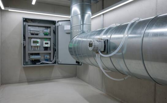 Jak timer elektroniczny współpracuje z pomiarem spadku ciśnienia i czujnikami jakości powietrza w wentylacji