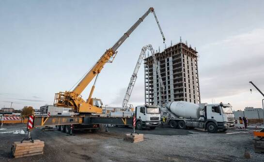Jak dźwig samochodowy i pompa mieszanki betonowej wspólnie obsługują betonowanie na budowie