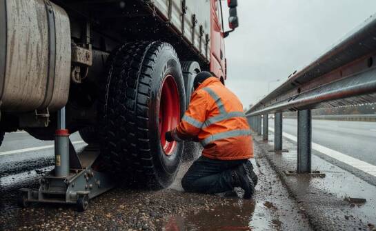 Jak infrastruktura drogowa i pogoda komplikują mobilną naprawę opony ciężarowej na trasie