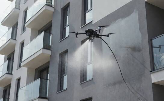 Dlaczego niskociśnieniowe czyszczenie elewacji dronem ogranicza ryzyko uszkodzeń delikatnych powierzchni