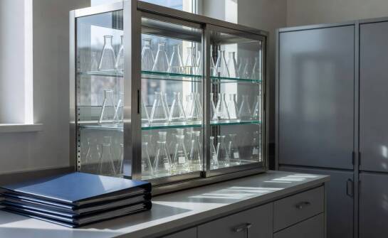 Jak rozdzielić odczynniki, szkło i dokumentację w szafkach laboratoryjnych