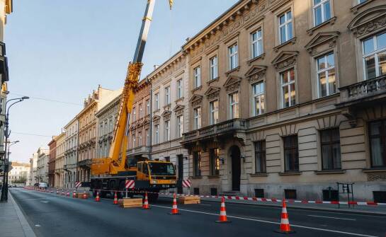 Zajęcie pasa drogowego i dokumentacja BHP – formalne przygotowanie inwestycji do pracy mobilnych żurawi w mieście