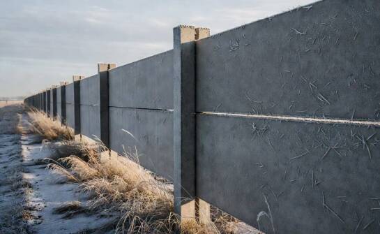 Zachowanie zbrojonych paneli betonowych przy silnym wietrze i mrozie na terenach otwartych