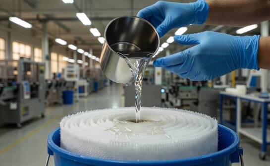 Ręczne nasączanie suchej włókniny chemią — zasady bezpiecznego dozowania rozpuszczalników na linii produkcyjnej