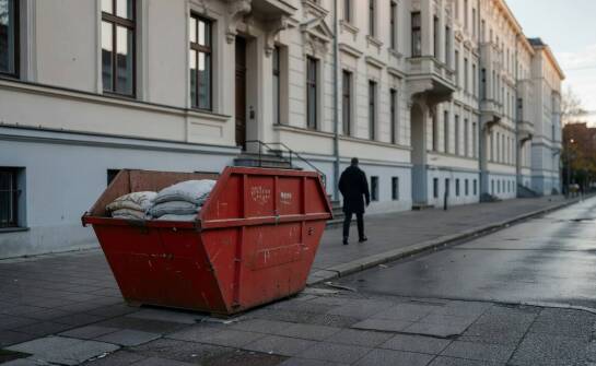 Kontener na chodniku w Warszawie — formalności, które decydują o terminie remontu