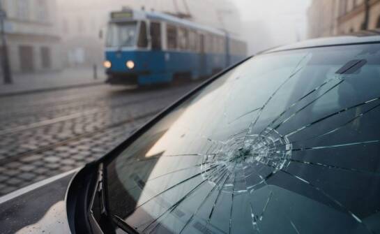 Dlaczego krakowski smog, historyczny bruk i gęsta sieć tramwajowa przyspieszają degradację uszkodzonej szyby czołowej