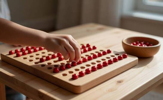 Od układania koralików do zrozumienia wyników — mechanizm działania drewnianej pomocy matematycznej Montessori