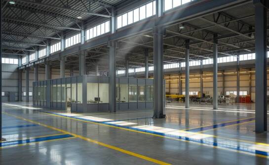 Architektura wewnętrzna hali stalowej — jak podział przestrzeni determinuje płynność ciągów technologicznych
