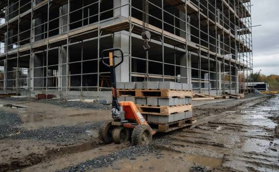 Dlaczego nierówny plac budowy zmienia zasady transportu palet i podnoszenia materiałów