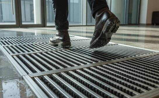 Jak profil aluminiowy i wkłady reagują na sól, wodę oraz duży ruch przy wejściu