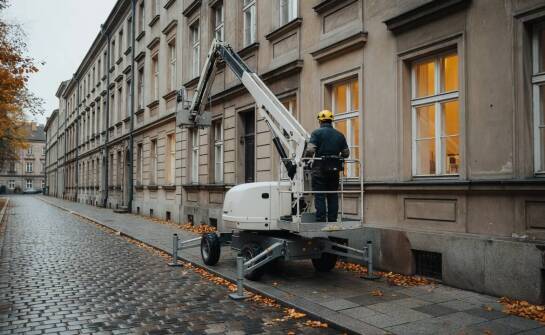 Dlaczego napęd i podwozie decydują o pracy podnośnika w ciasnej zabudowie miasta