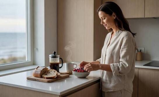 Jak aneks kuchenny w apartamencie nad morzem porządkuje posiłki rodzin, par i gości biznesowych