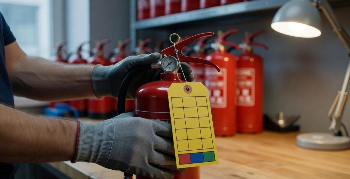 Co mówi tabliczka gaśnicy o potrzebnym przeglądzie, napełnieniu i badaniu UDT