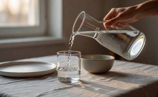 Karafka do wody przy porcelanowej zastawie — kiedy kształt ułatwia nalewanie i porządkuje stół