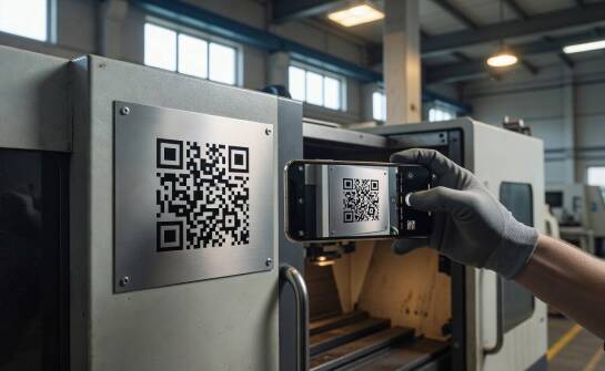 Jak przygotować kod QR na tabliczce, żeby otwierał właściwą kartę maszyny w CMMS