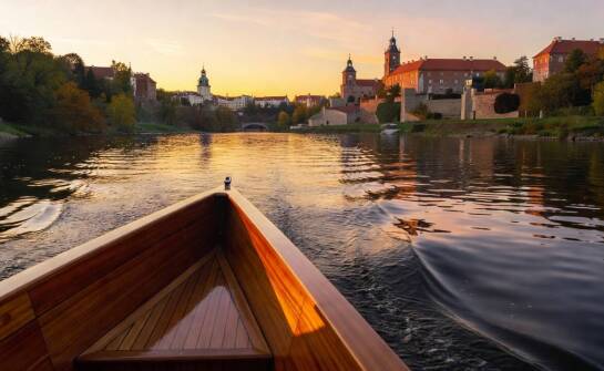 Jak Kraków układa się w panoramę widzianą z pokładu statku na Wiśle