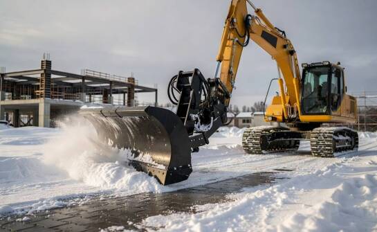 Jak dobrać pług śnieżny do koparki pod masę, hydraulikę i rodzaj nawierzchni