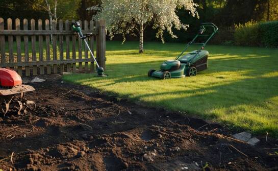 Jak kosiarka, podkaszarka i glebogryzarka dzielą pracę na typowej działce