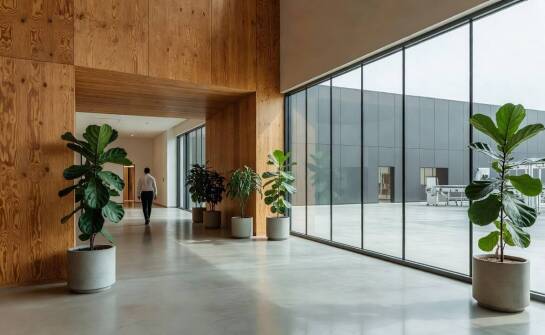 Jak CLT i biophilic design zmieniają biurowiec przy hali produkcyjnej